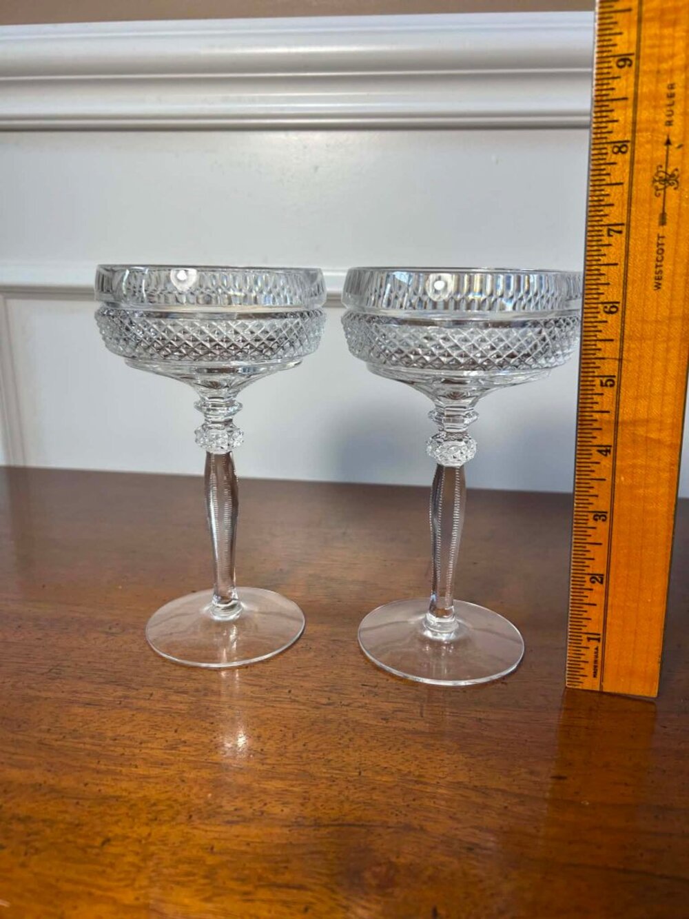 Riekes-Crisa lead crystal champagne coupes - Picture 5 of 10